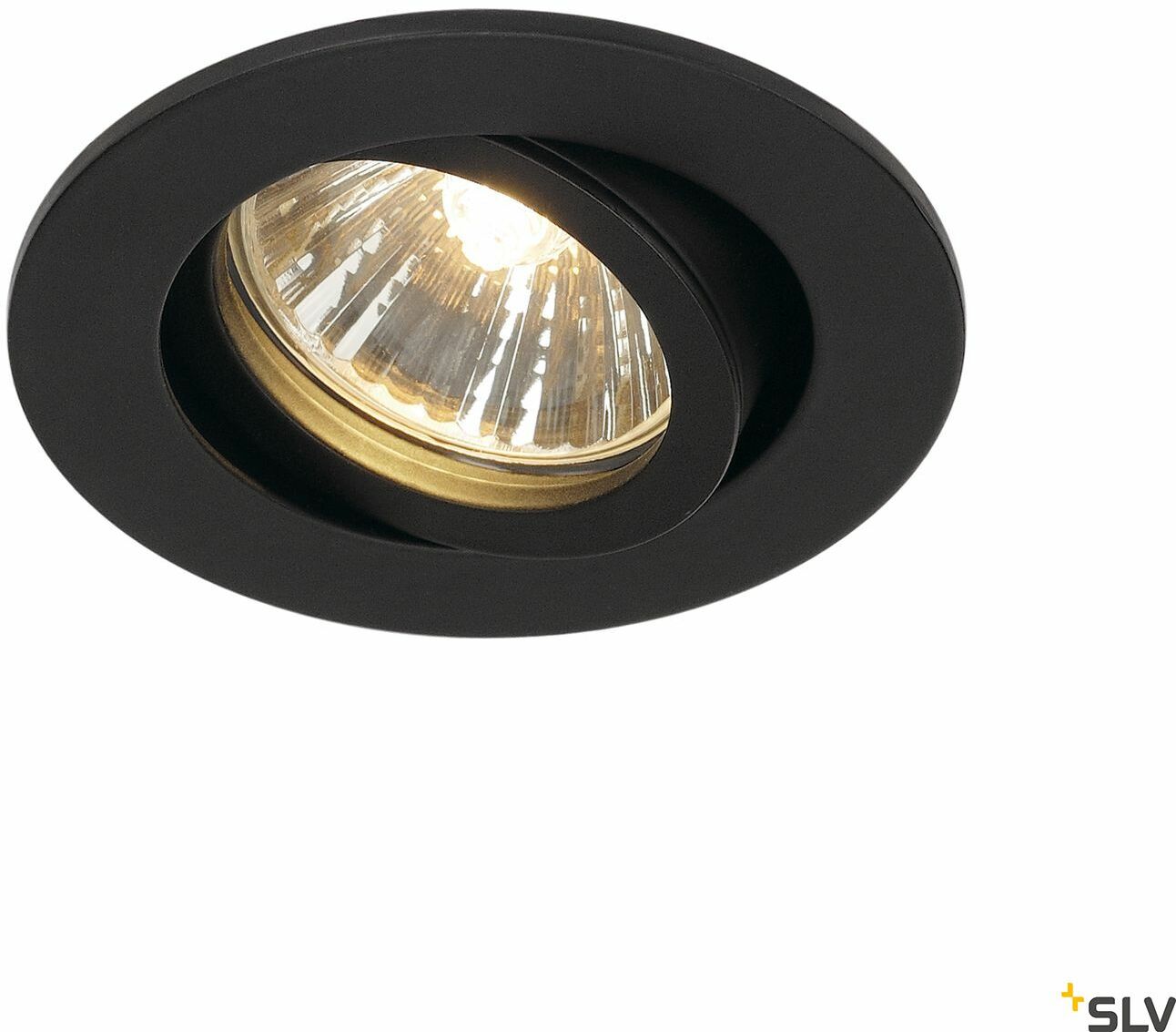 NEW TRIA 68, okrągła, lampa sufitowa wpuszczana, QPAR51, kolor czarny, 50W