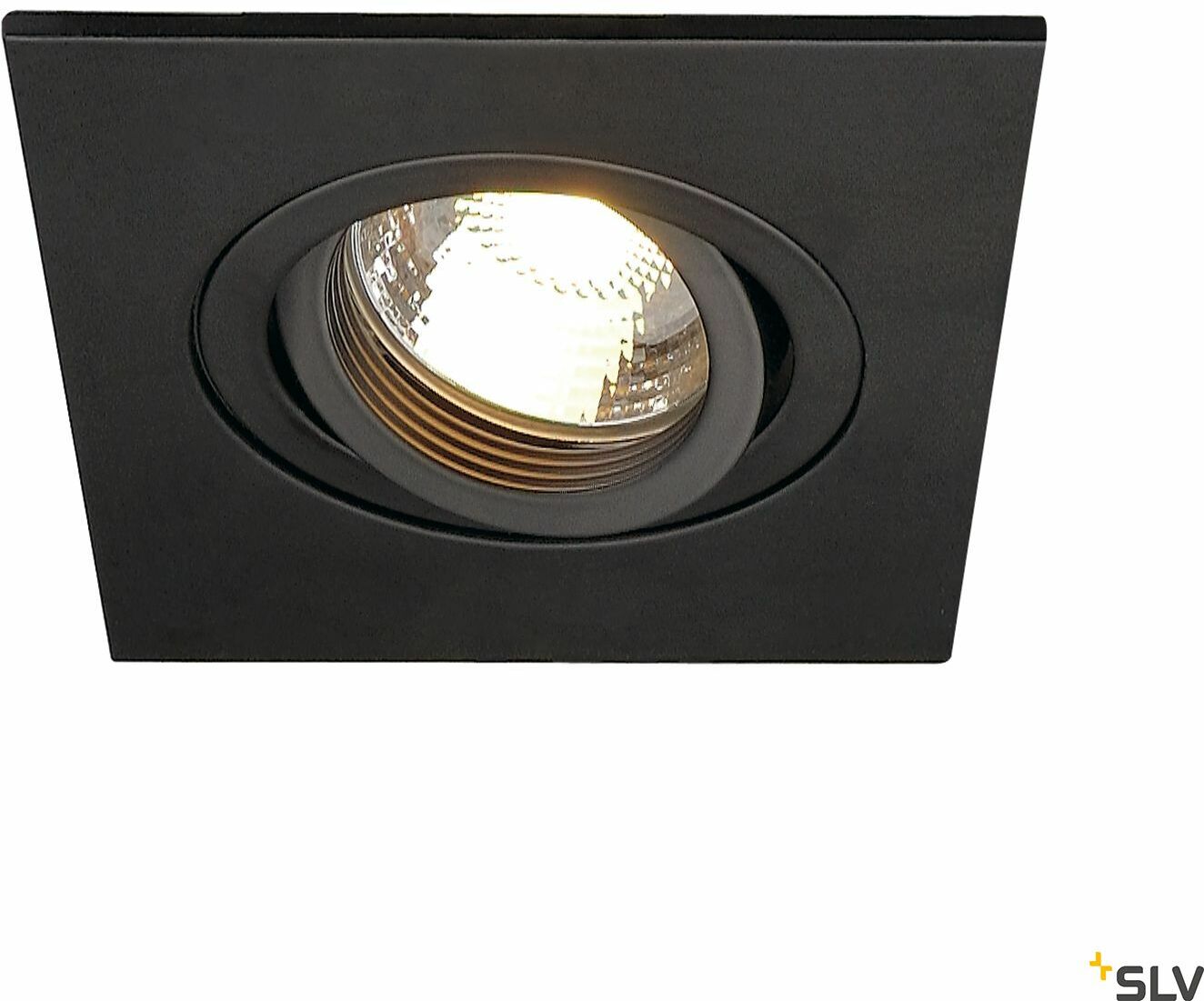 NEW TRIA XL, lampa wpuszczana, QPAR51, kwadratowa, kolor czarny matowy, maks. 50W, ze sprężynami zaciskowymi