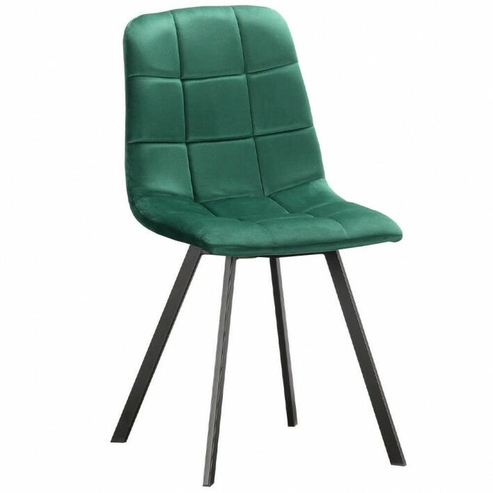 Krzesło zielone ART820C welur, czarne nogi