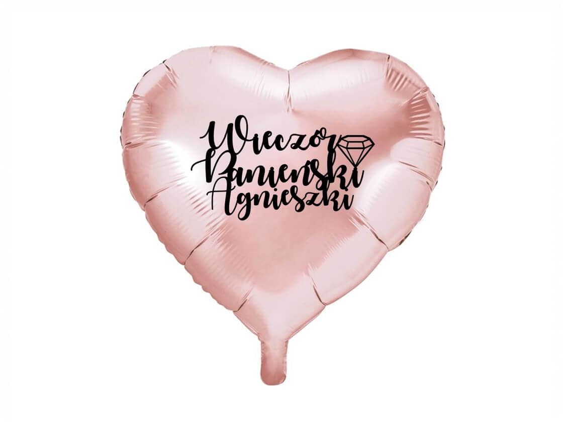 Balon foliowy Serce personalizowany na Wieczór Panieński - 45 cm - 1 szt.