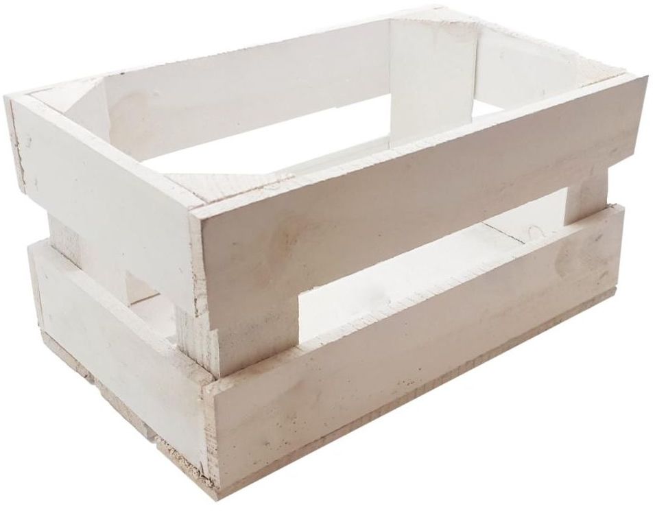 Skrzynka ogrodowa 30 x 19 cm drewniana biała TAJEMNICZY OGRÓD