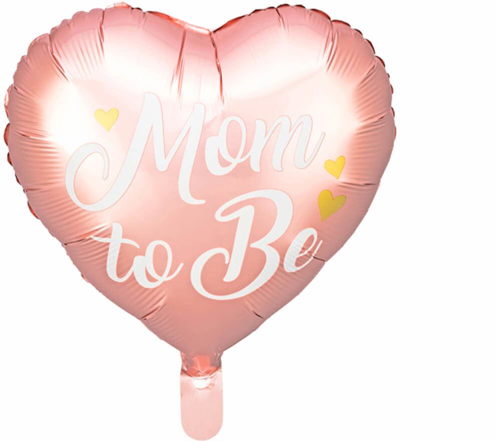 Balon foliowy Mom to Be na Baby Shower różowy - 35 cm - 1 szt.