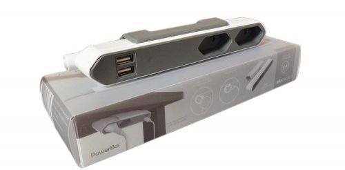 PowerBar przedłużacz, listwa zasilająca 1,5m superpłaski + 2 gniazda USB