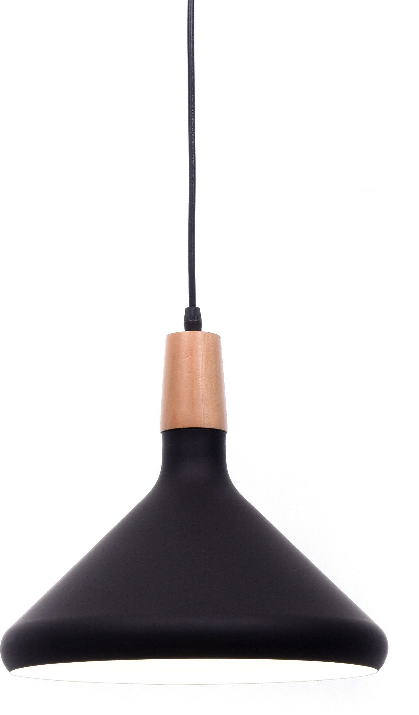 Bafido lampa wisząca czarna z drewnem LDP 7754-B (BK) Lumina Deco // Rabaty w koszyku i darmowa dostawa od 299zł !