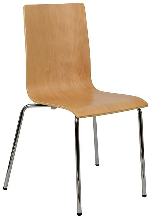 Krzesło ze sklejki, stelaż chromowany. Model TDC-132.