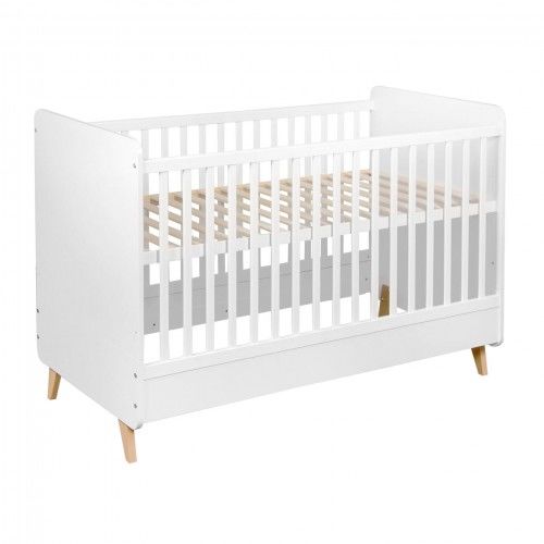 Quax Białe łóżeczko niemowlęce Loft 140x70