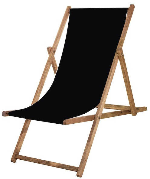 Leżak drewniany impregnowany z płótnem czarnym