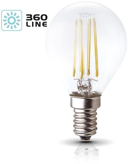 Żarówka ozdobna FILAMENT LED E14 4W ciepła 3000K kulka G45