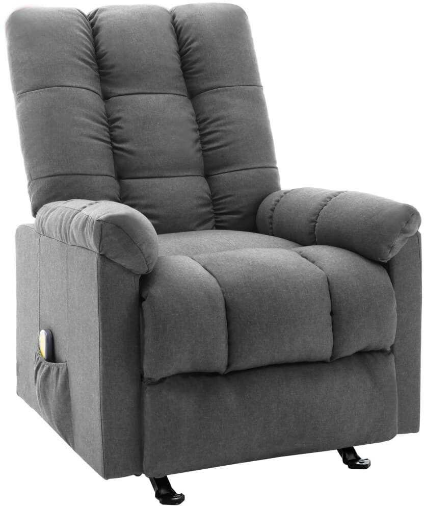 Lumarko Rozkładany fotel masujący, jasnoszary, obity tkaniną
