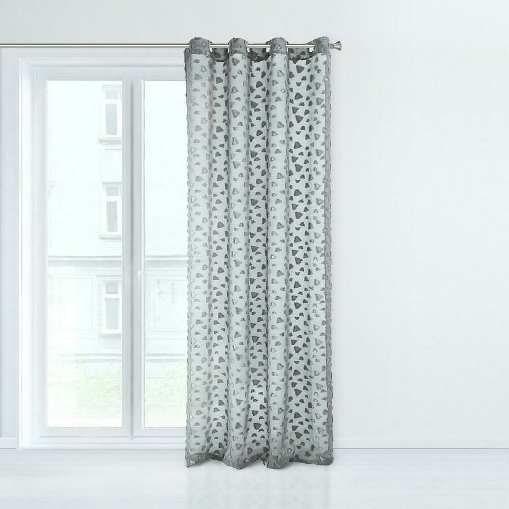 Design 91 Zasłona gotowa na przelotkach 140x250 Bindy stalowa srebrna