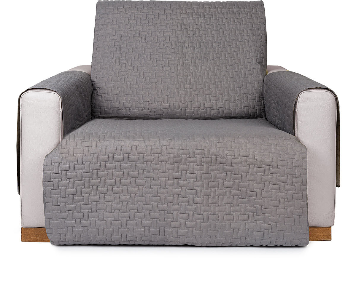 4Home Narzuta na fotel Doubleface szara/jasnoszara, 60 x 220 cm, 60 x 220 cm