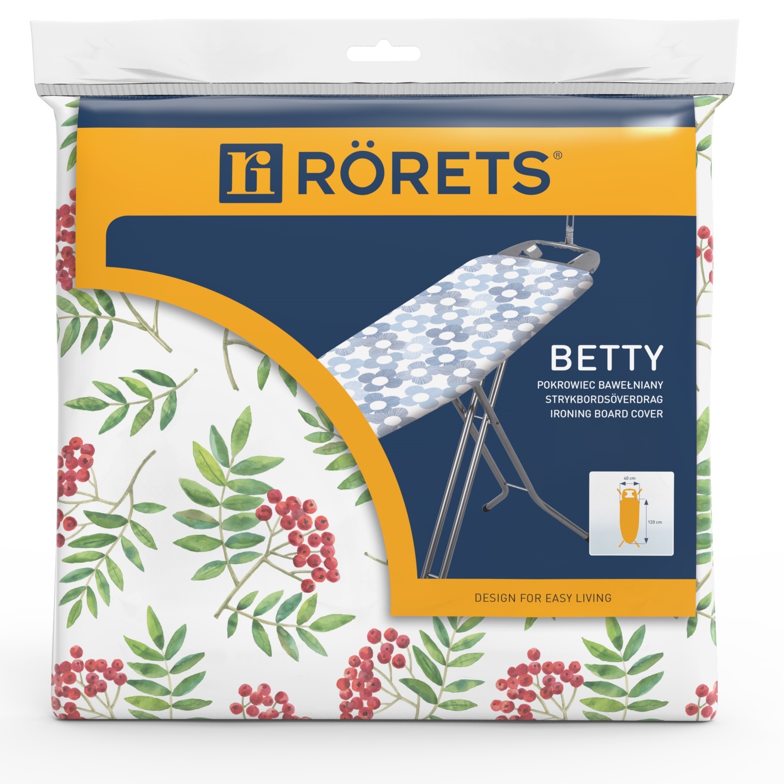 RORETS Pokrowiec na deskę Betty Dots Grey (120 x 40 cm)