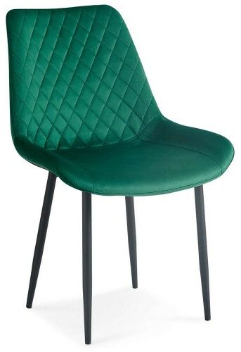 Krzesło zielone DC-6022 welur, czarne, metalowe nogi