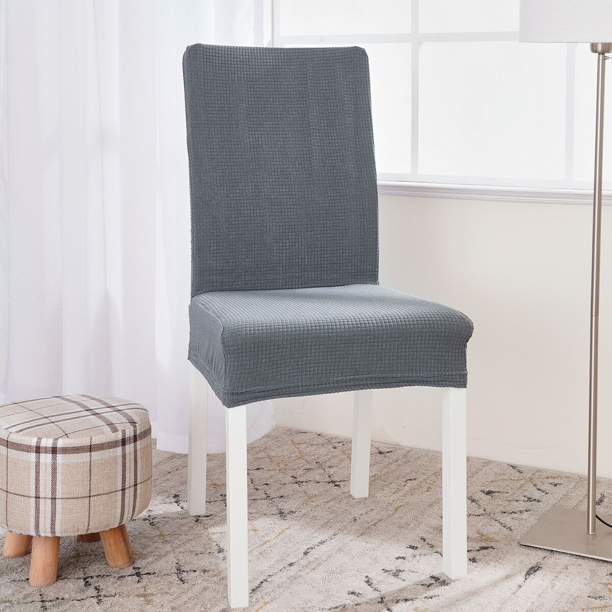 4Home Elastyczny pokrowiec na krzesło Magic clean jasnoszary, 45 - 50 cm, komplet 2 szt.