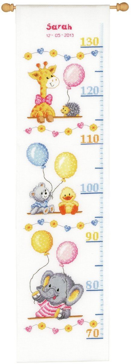 Vervaco wysokość tabela baby shower liczony ścieg krzyżowy, wielokolorowy