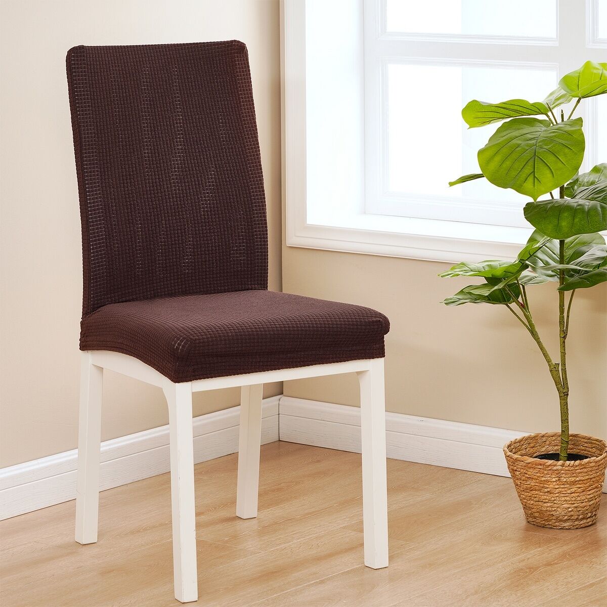 4Home Elastyczny wodoodporny pokrowiec na krzesłoMagic clean ciemnobrązowy, 45 - 50 cm, 2 szt.
