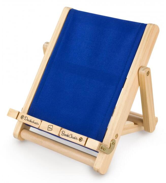 Stojak na książkę, czytnik i tablet Deckchair Bookchair Large Blue