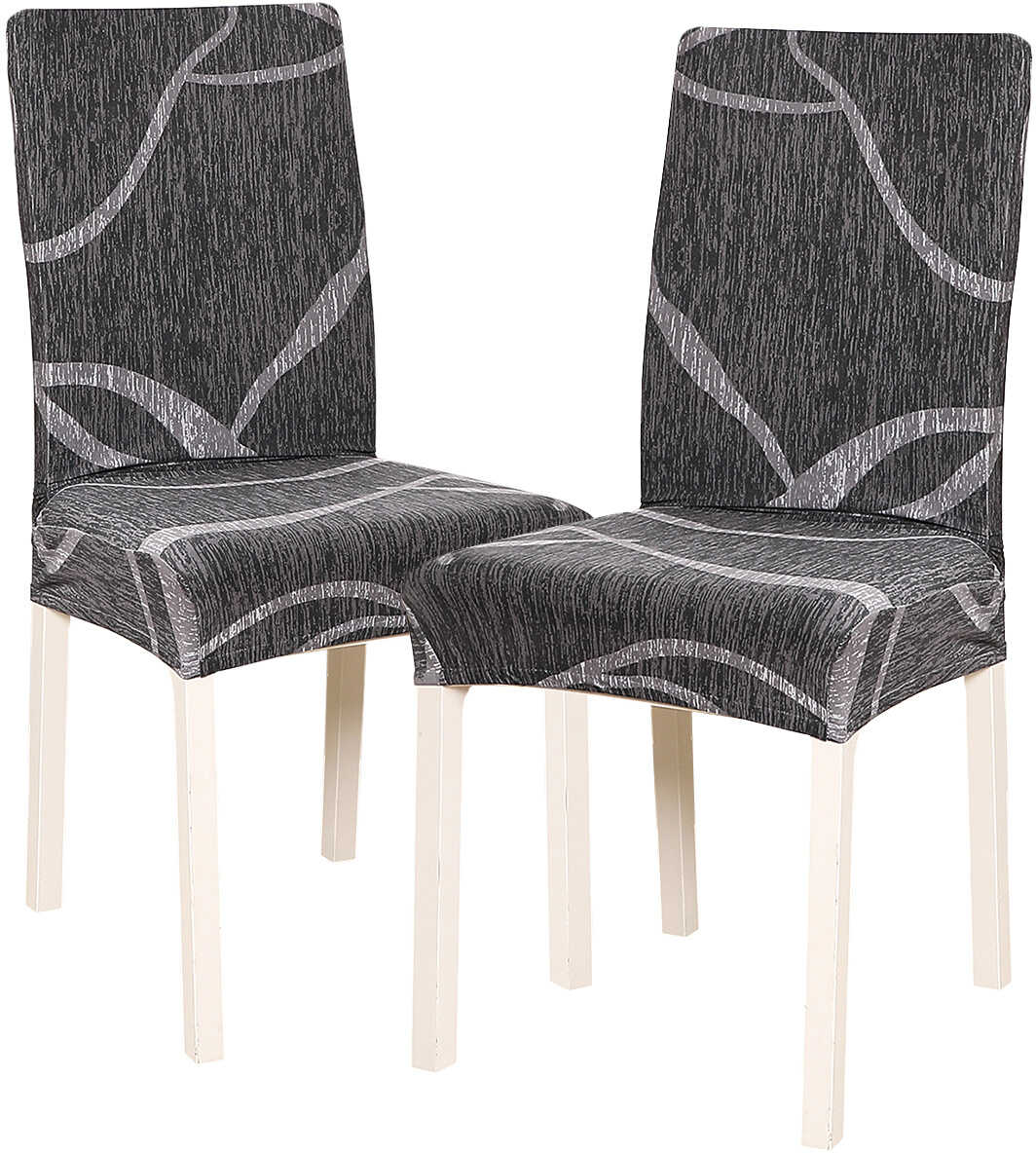 4Home Pokrowiec elastyczny na krzesło Slate 45 - 50 cm, komplet 2 szt.