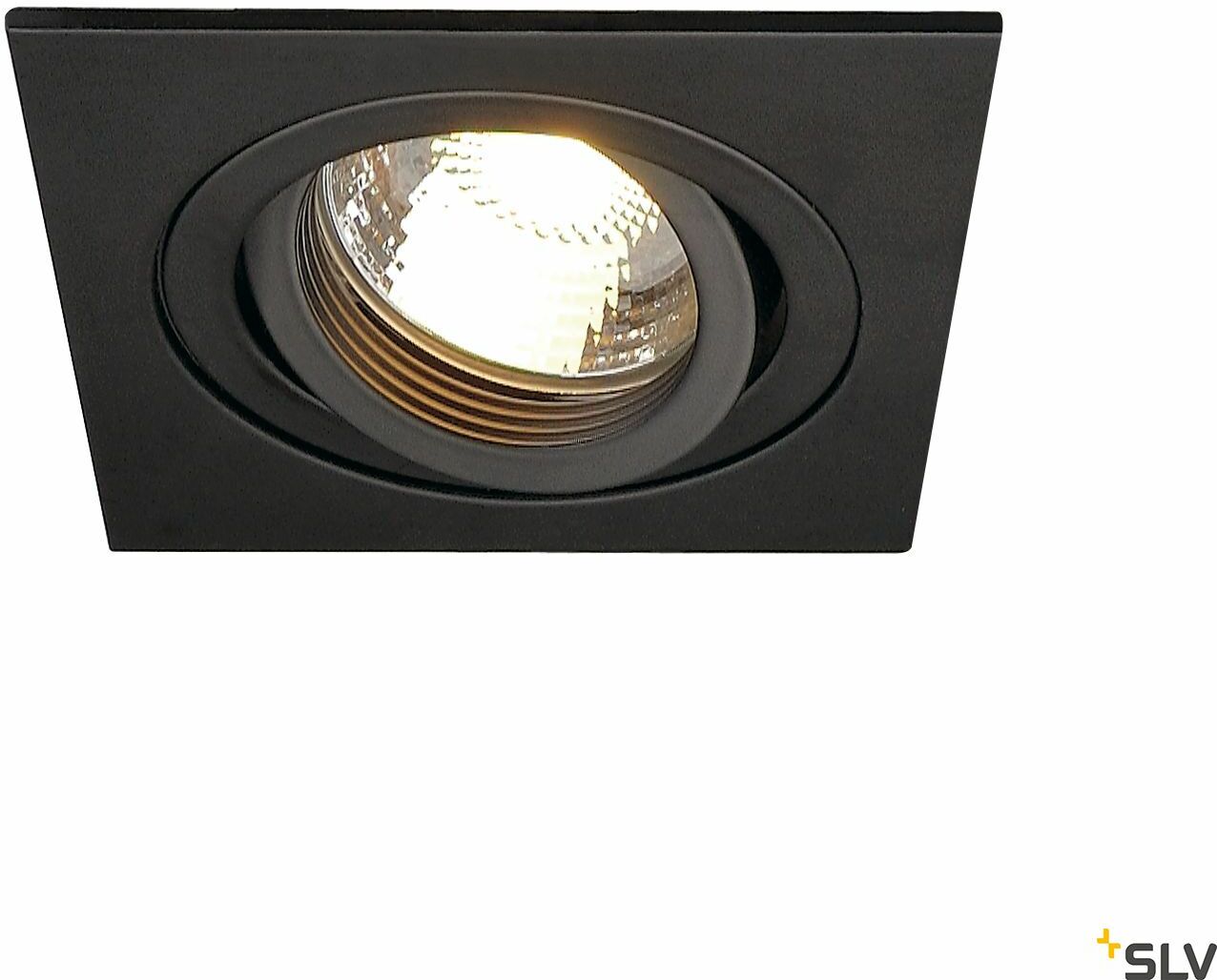 NEW TRIA 78, QPAR51, lampa sufitowa do wbudowania, kwadratowa, 9 x 9 cm, gł. 10,5 cm, otwór mont. 7,8 cm, kolor czarny