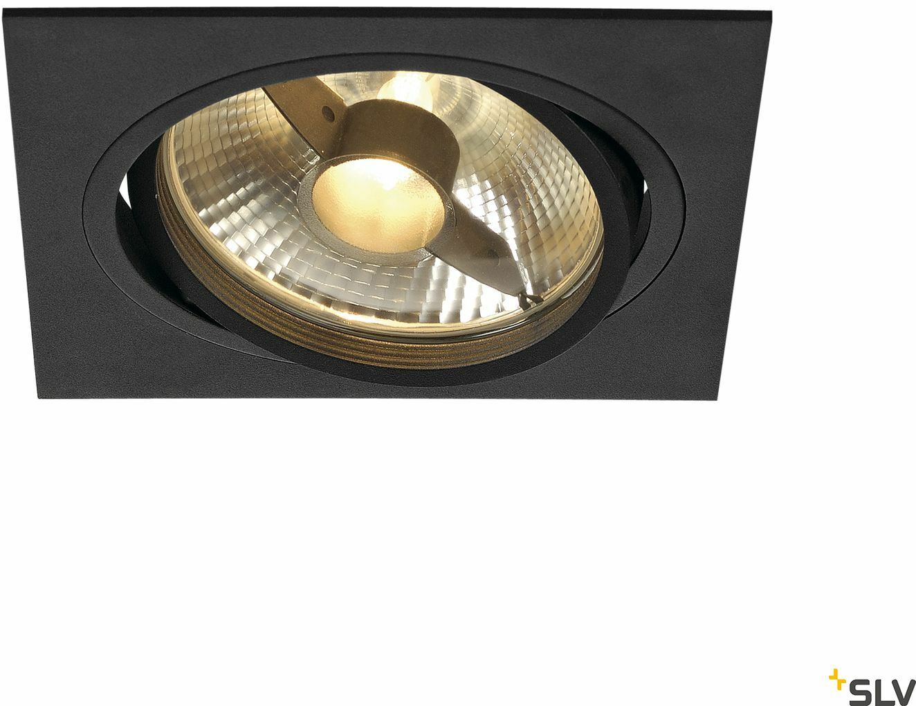 NEW TRIA 150, QPAR111, lampa sufitowa do wbudowania, kwadratowa, 16,5 x 16,5 cm, gł. 12,2 cm, otwór mont. 15 cm, kolor czarny