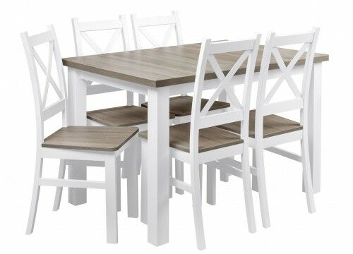 Zestaw stół z krzesłami dla 4 osób biały/san remo Z054