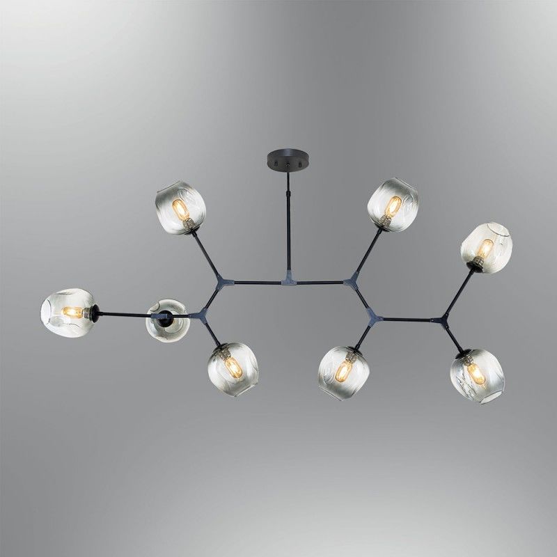 OZCAN 4023-8Y CZARNA , KLOSZ PRZYDYMIONY LAMPA WISZĄCA - PLAFON