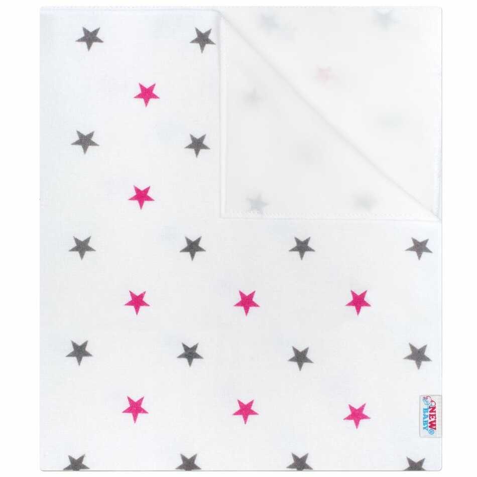 New Baby Wodoodporna podkładka z flaneli Gwiazdki różowa, 57 x 47 cm