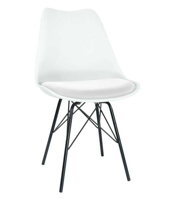 Krzesło białe, czarne nogi MSA-026 białe