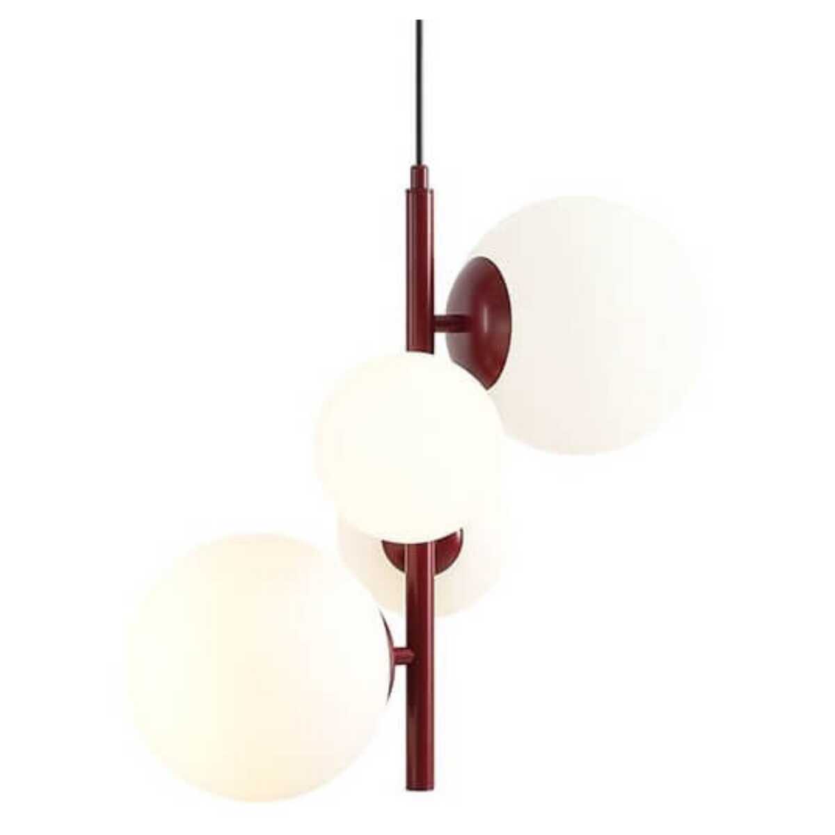 Aldex Modna lampa wisząca Bloom 1091L15 ball do salonu czerwona