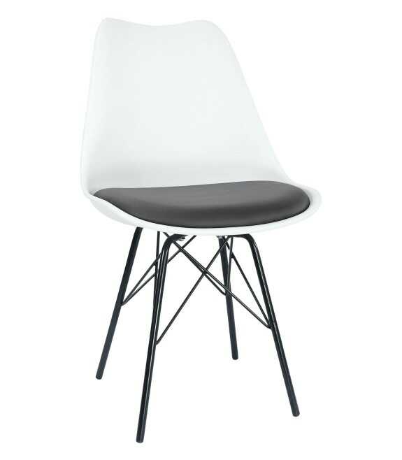 Nowoczesne krzesło do jadalni MSA-026 biało-czarne