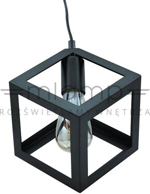Industrialna LAMPA wisząca SWEDEN 305510 Polux metalowa OPRAWA zwis kostka cube czarna