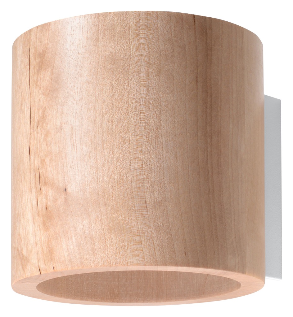 Kinkiet skandynawski drewniany Orbis okrągły tuba SL.0490 - Sollux // Rabaty w koszyku i darmowa dostawa od 299zł !