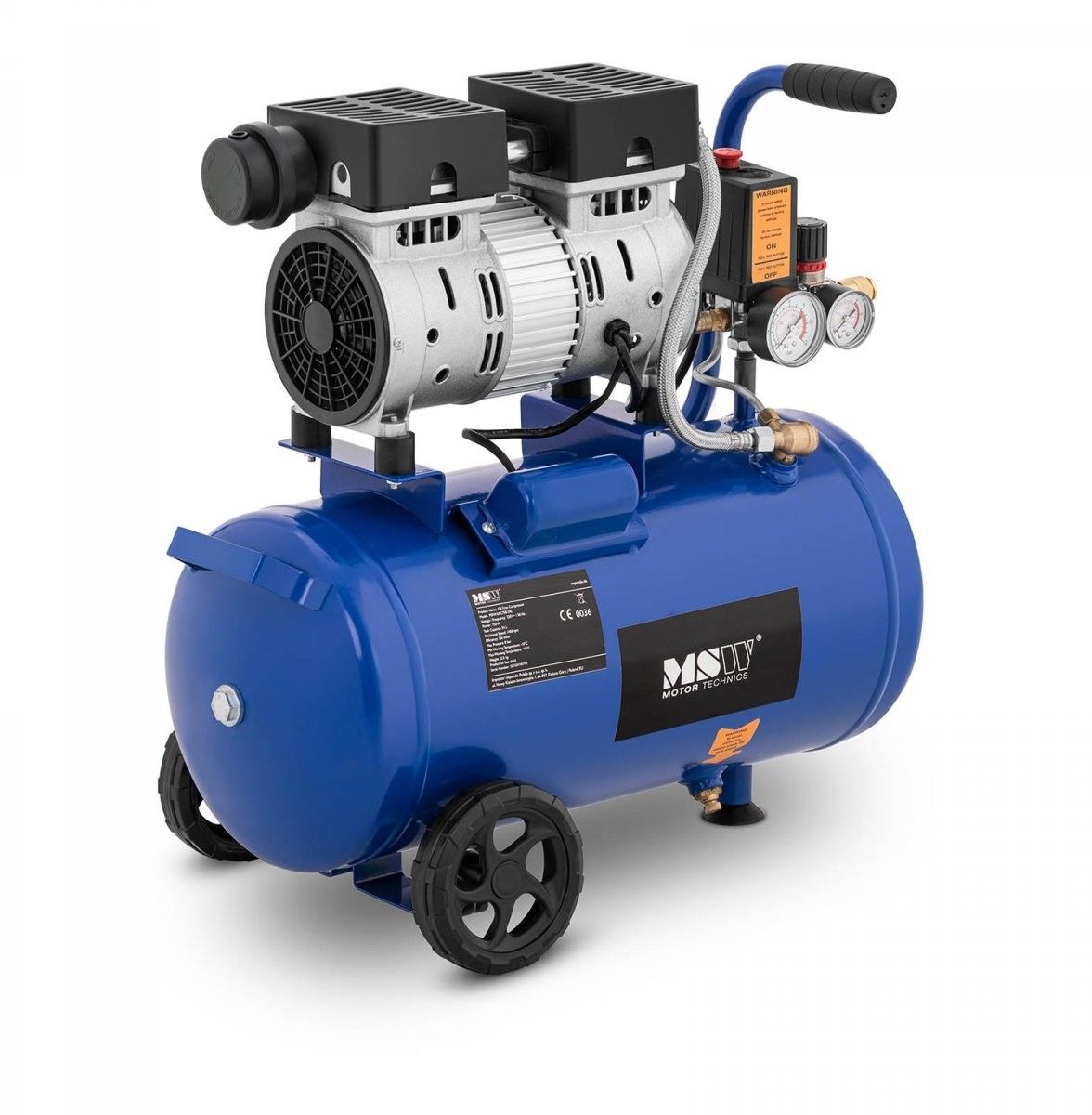 Kompresor bezolejowy - 550 W - 24 l - 8 bar - MSW - MSW-0AC550-24L - 3 lata gwarancji/wysyłka w 24h