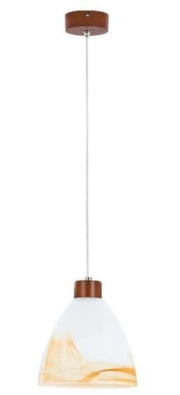 Lampa wisząca zwis drewniana EVO wenge/biały śr. 23cm