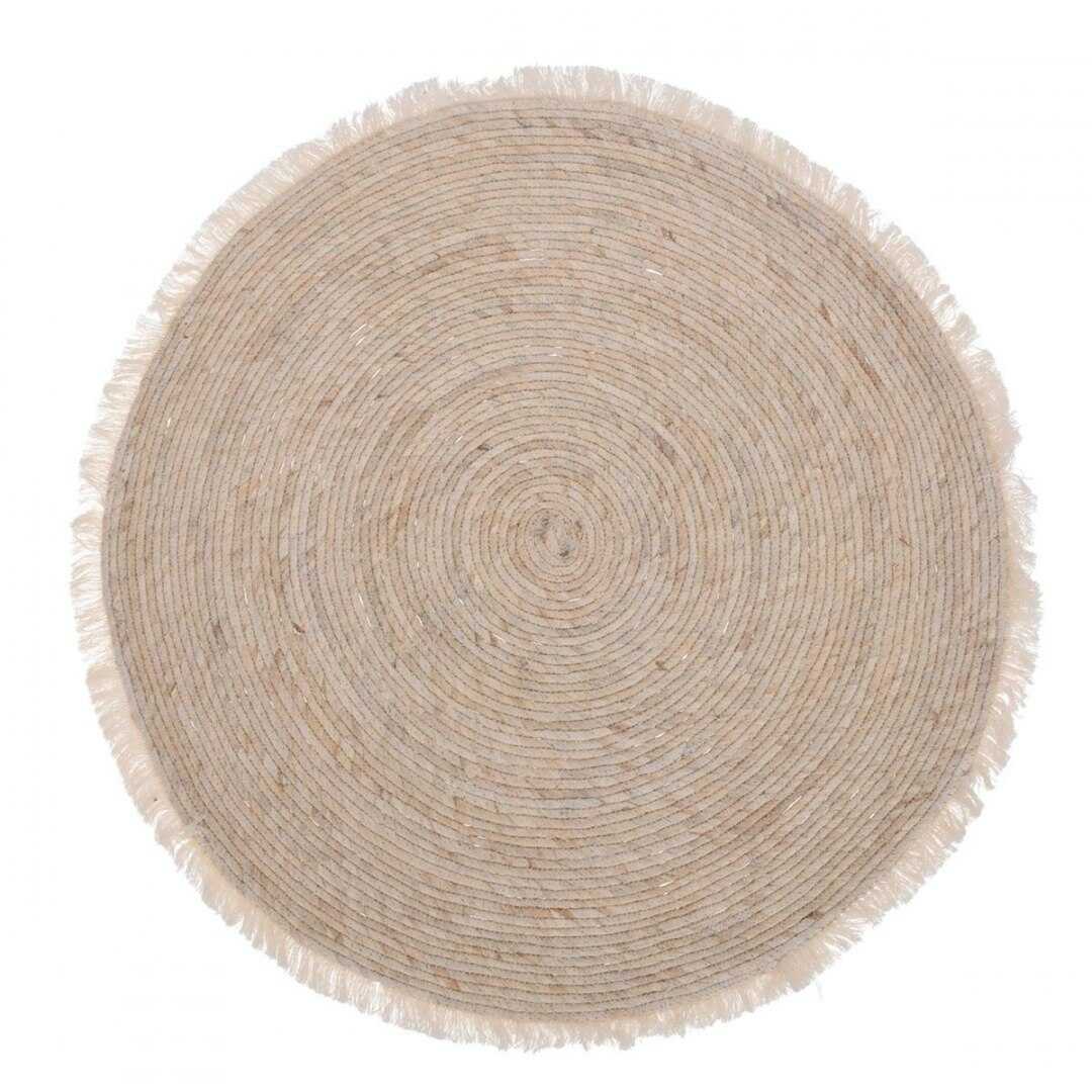 Dywan jutowy okrągły z frędzlami 80 cm