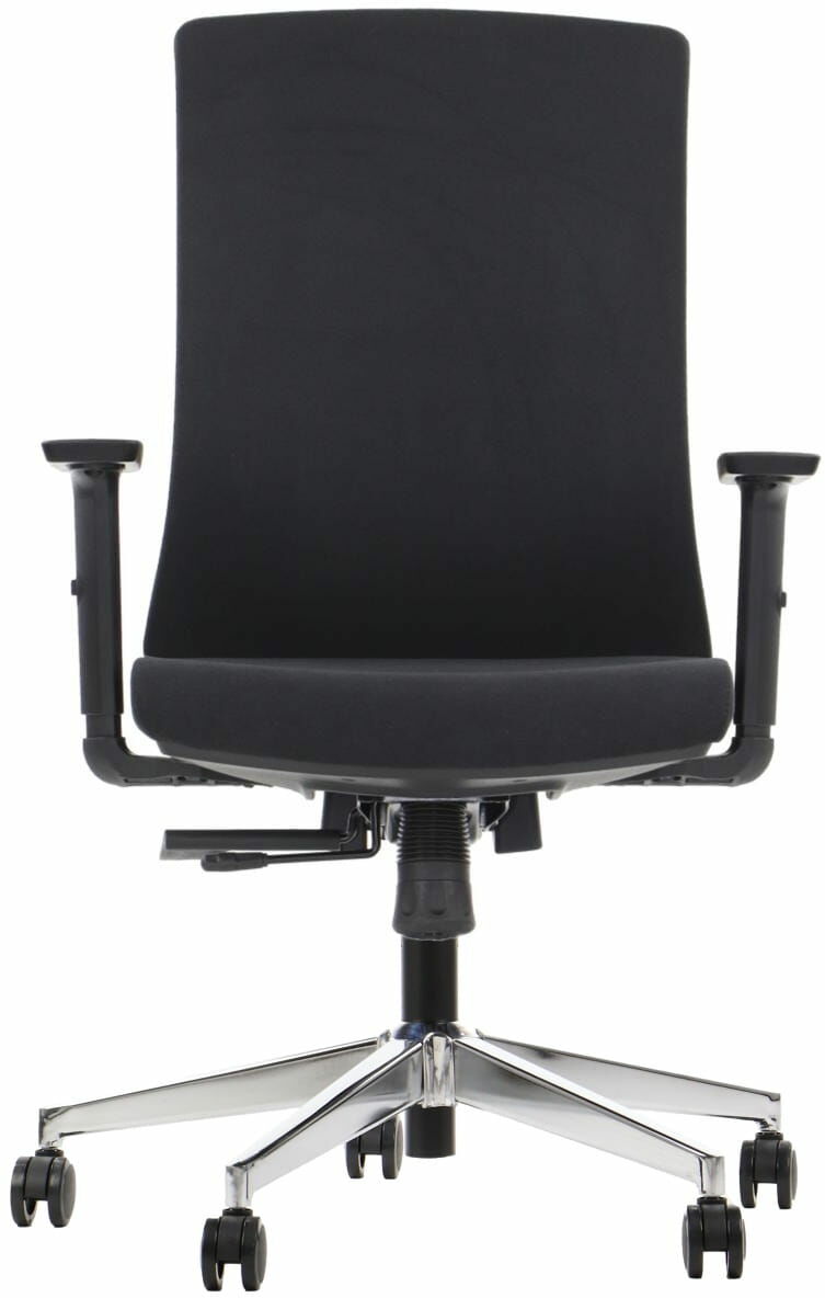 Nowoczesne krzesło biurowe obrotowe TONO czarny - wysuw siedziska, pianka wtryskowa, podstawa chromowana