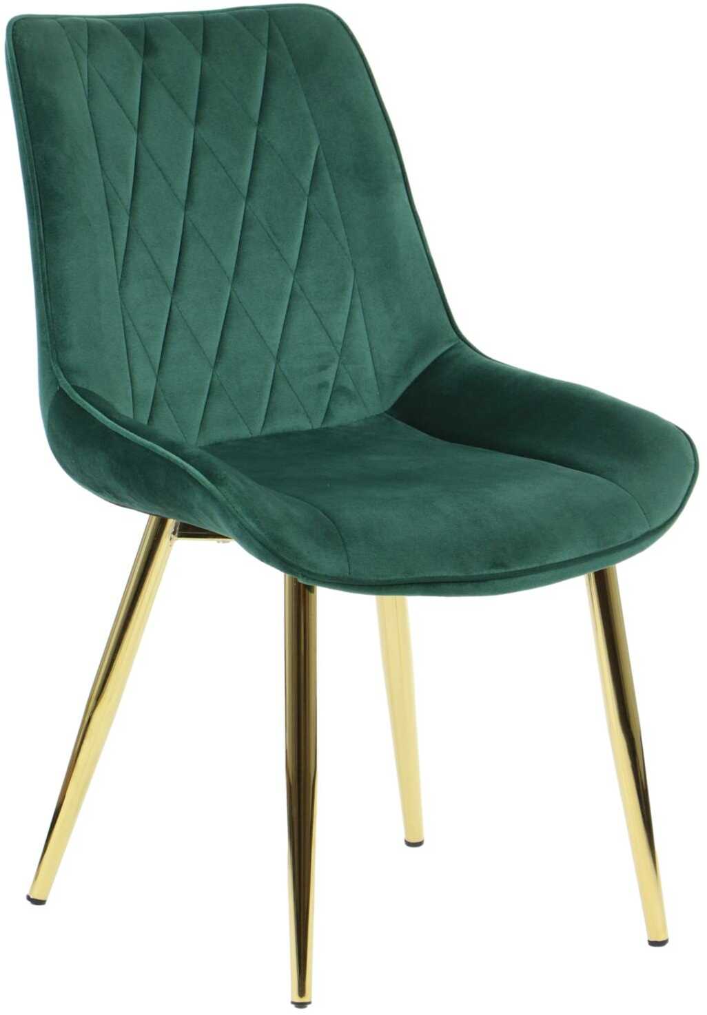 Krzesło tapicerowane do salonu, jadalni i restauracji HTS-6020 - ciemny zielony, stelaż złoty