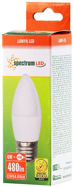 Żarówka Spectrum LED 6W E27 świeczka WOJ13061