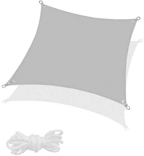 Żagiel przeciwsłoneczny 3x3m kwadratowy z tkaniny wodoodpornej szary
