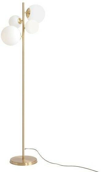 Lampa stojąca, podłogowa mosiądz, 4 mleczne kule (2xE14/2xE27) Aldex (Bloom) 1091A40