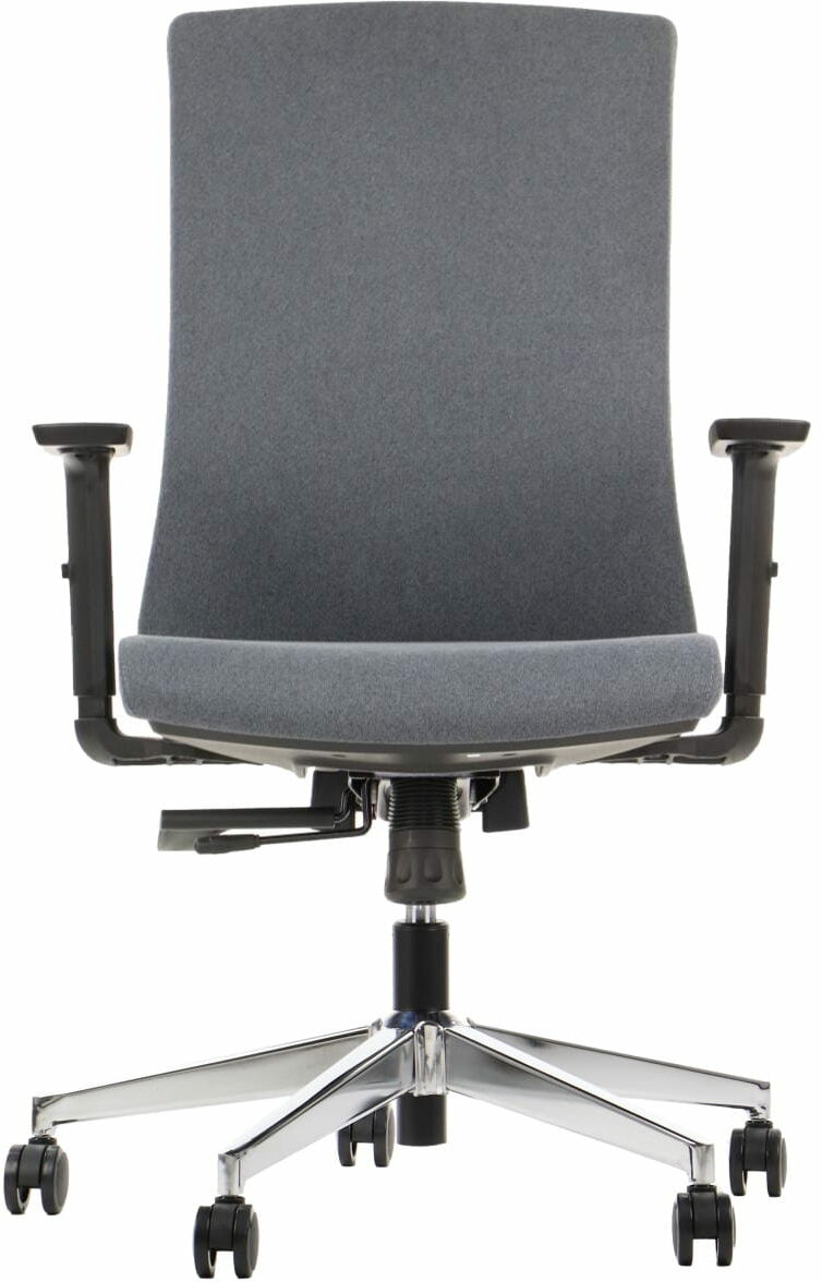 Nowoczesne krzesło biurowe obrotowe TONO grafit - wysuw siedziska, pianka wtryskowa, podstawa chromowana
