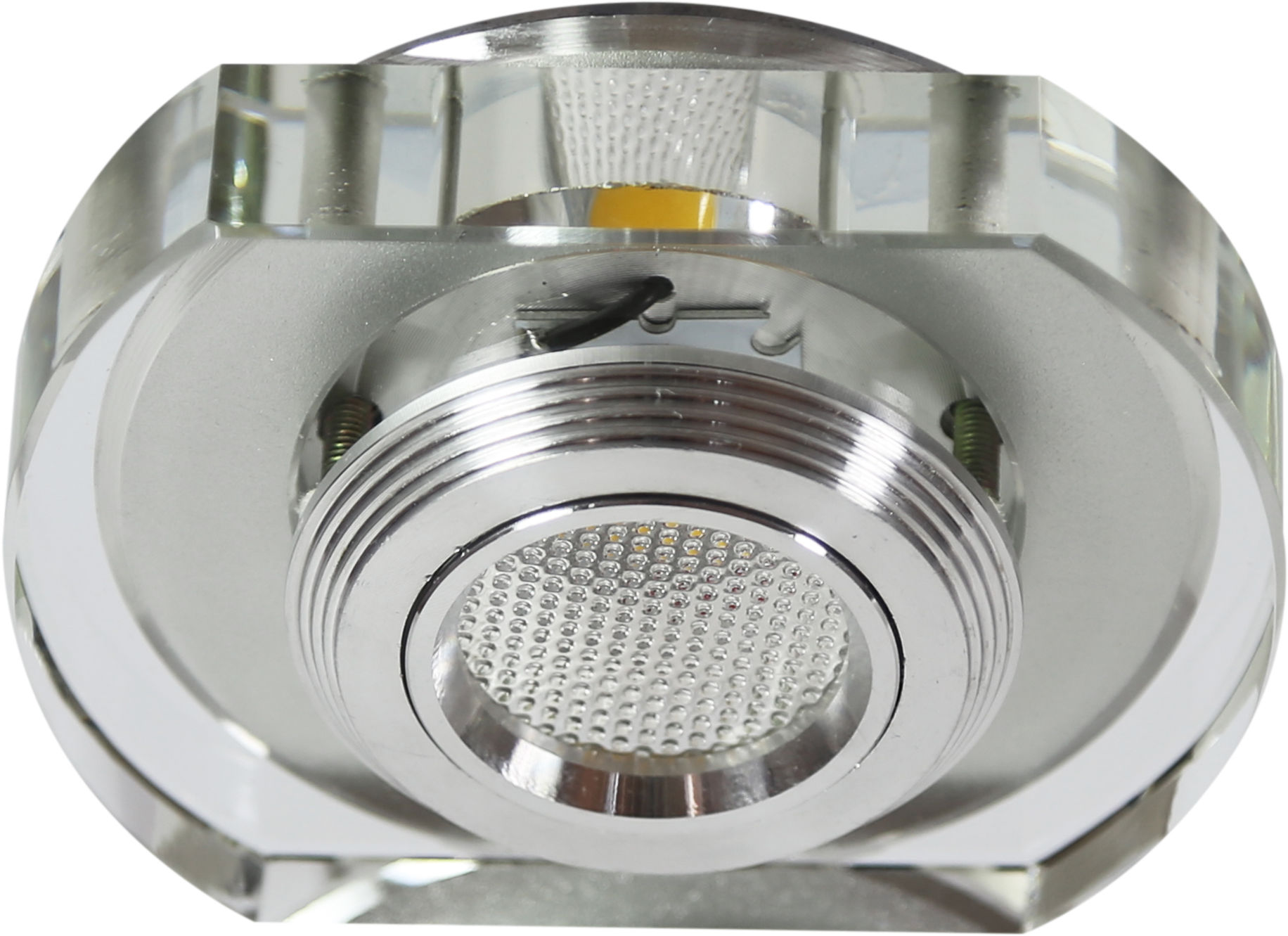 Candellux SS-34 AL/TR 3W LED COB 230V oprawa do wbudowania zaokrąglona szkło bezbarwne 10cm