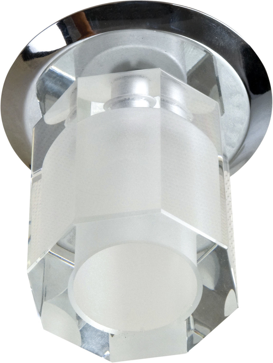 Candellux SK-25 CH G4 oprawa do wbudowania stropowa chrom kryształ 20W G4 wielokąt 8cm