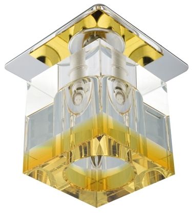 Candellux SK-19 CH/OR-P oprawa do wbudowania stropowa chrom 20W G4 kryształ pomarańczowy min 3,6cm