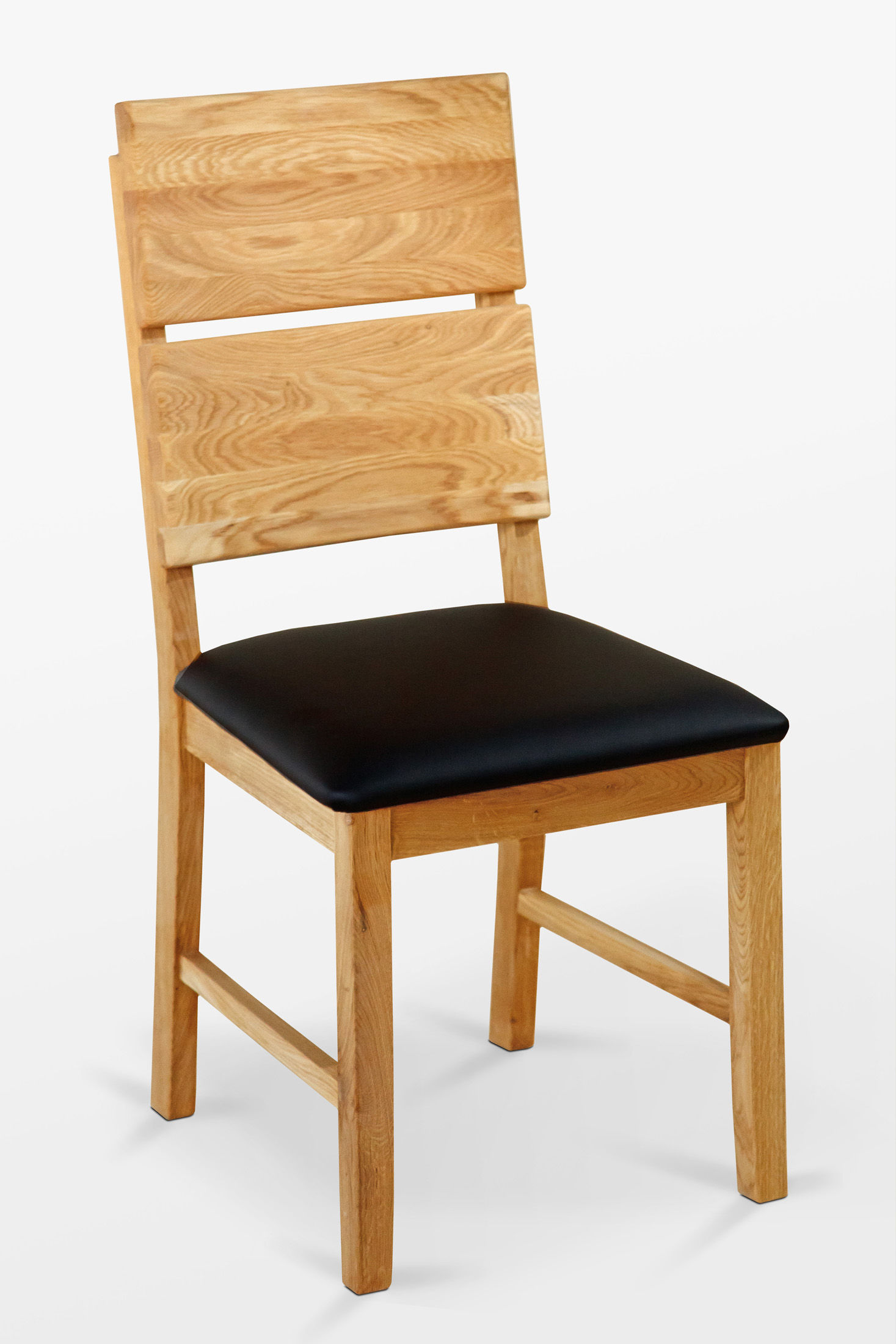 Krzesło dębowe 03 Ekoskóra czarna/biała